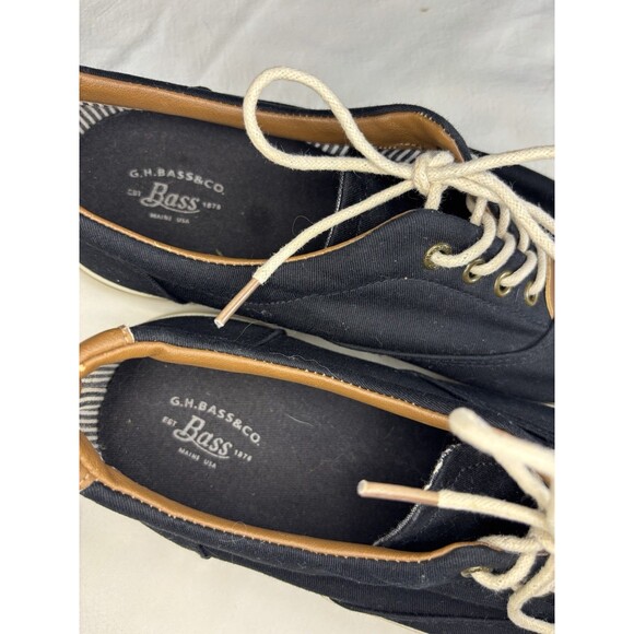 Bass G.H. Bass & Co. Women's Navigate Canvas Loafer Black/White Size 9.5 M Flat - Picture 5 of 5